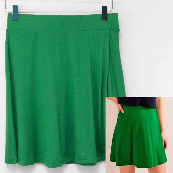Boden Wrap Skirt Jersey Mini Elastic Waist Preppy Lightweight Green Size 6 New
